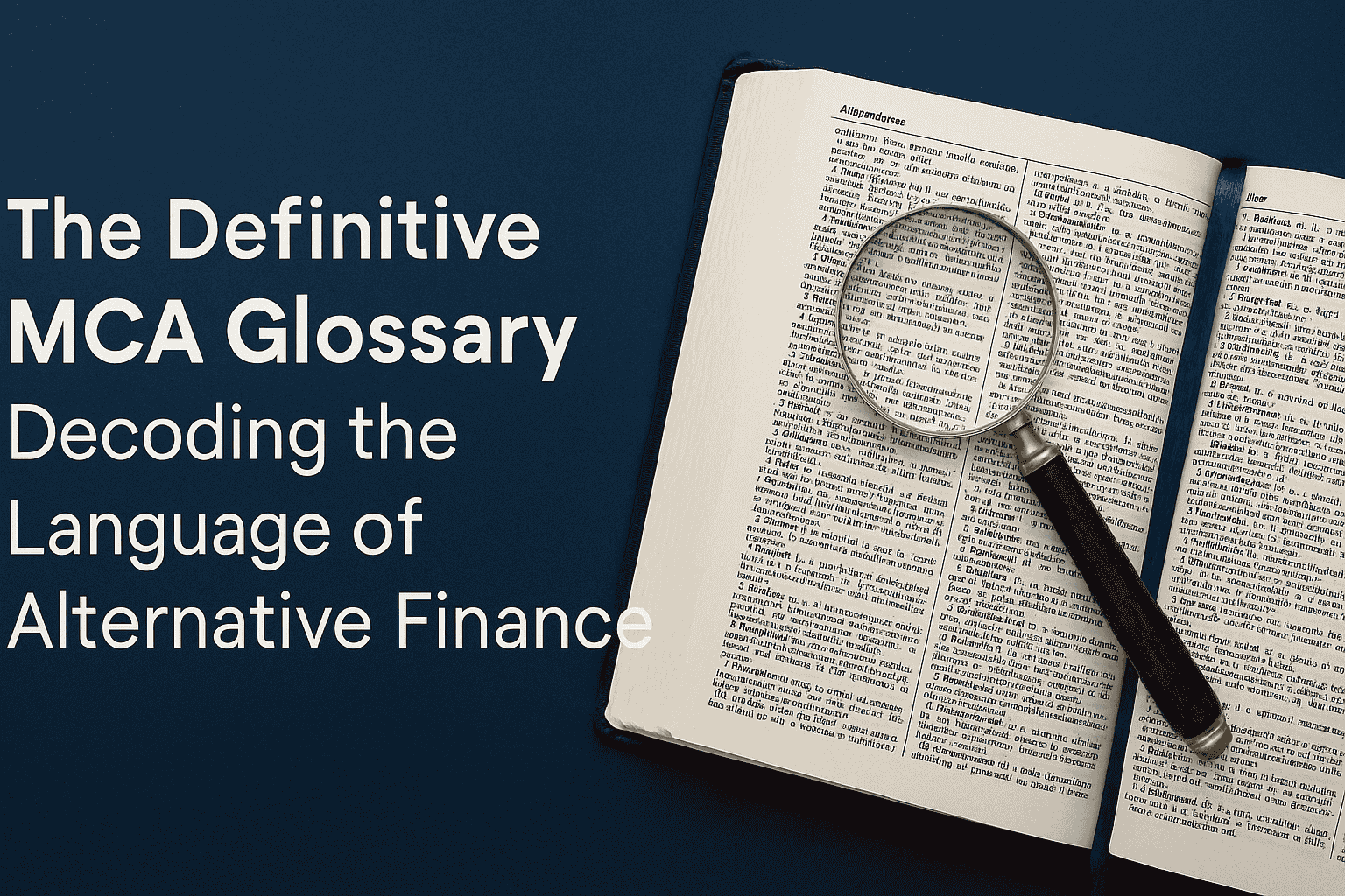 The Definitive MCA Glossary: Decoding the Language of Alternative Finance